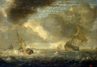Море с кораблями в ненастный день(Ян Порселлис)