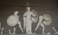 Скульптурная группа. Центральный фронтон храма Афайи, о. Эгина. Ок. 500 г. до н.э. Мюнхенская глиптотека