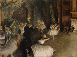 Репетиция балета на сцене (Э. Дега, ок. 1874 г.)