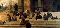 Нищие на ступенях монастыря Ара Коели в Риме (Федерико Дзандоменеги, 1872)