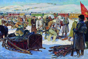 Разоружение частей Колчаковской армии (Авилов М.И. 1926 Центральный музей Вооруженных Сил)