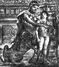 Хирон, воспитывающий Ахилла (фреска)