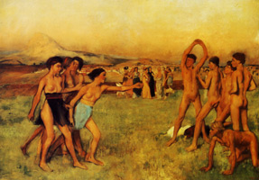 Юные спартанцы тренируются (Э. Дега, ок. 1860 г.)