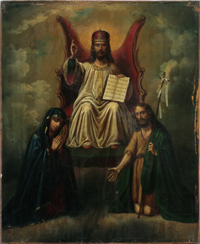 Христос на троне. Деисус. Украина, XIX в.