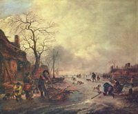 Потеха на льду (И. ван Остаде, 1640-1645 г.)